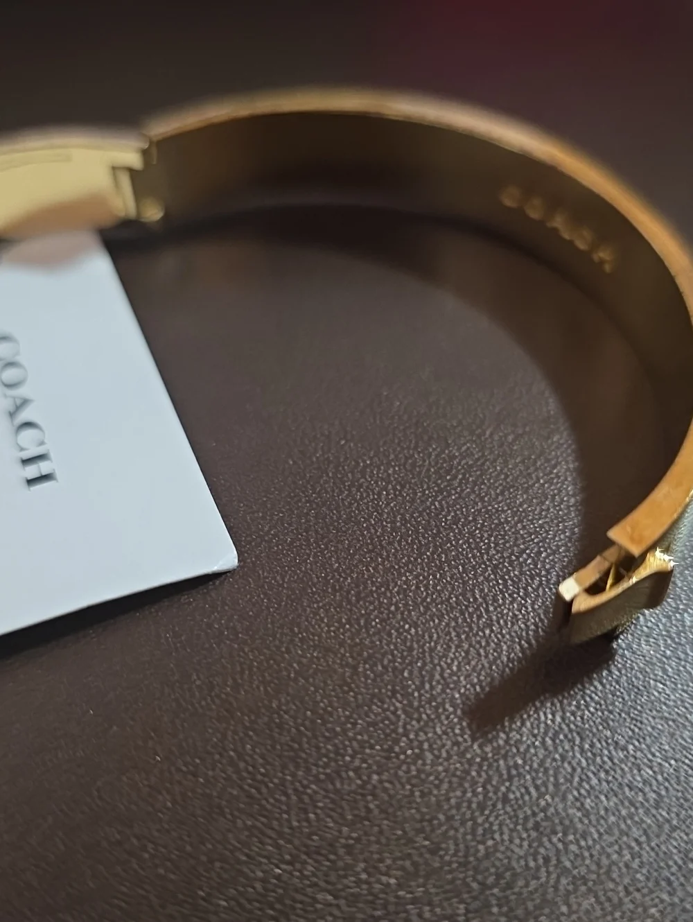 Coach Large C cream Bangle Bracelet Easy On  Nwt
